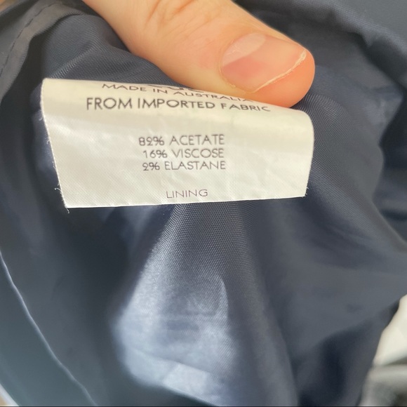 Cue (8) Navy satin strapless structured dress - Picture 4 of 12